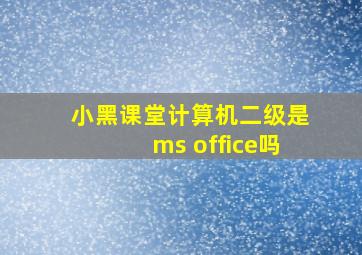 小黑课堂计算机二级是ms office吗